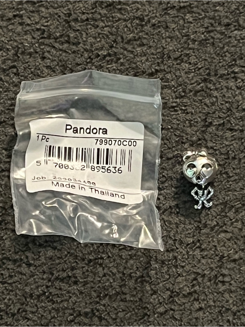 Pandora Skelton Girl Halloween Charm RETIRED